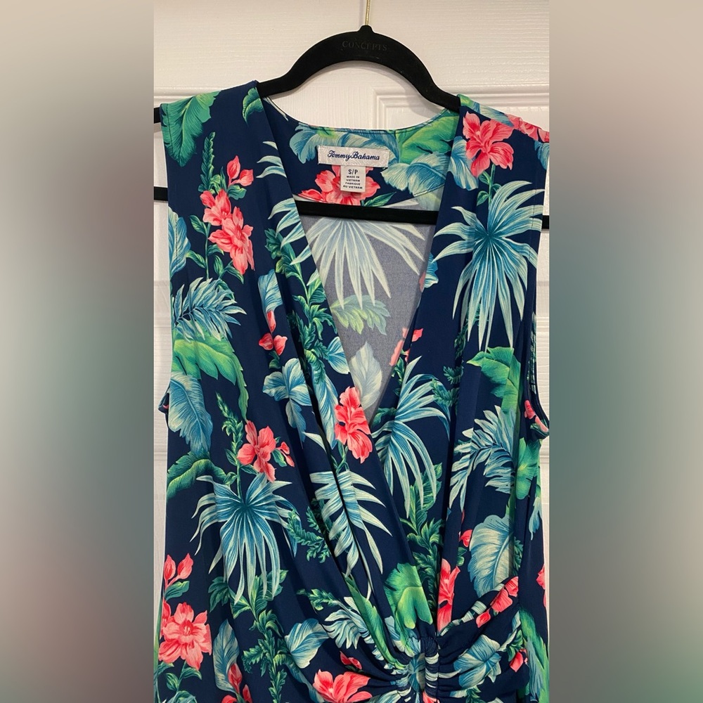 TOMMY BAHAMA Clara Floral Isle Sleeveless Faux-Wrap Maxi Dress • Size Small - Picture 6 of 8